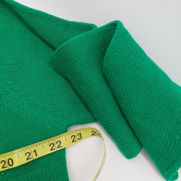 Adrian Delafield Sweater Size Large Beaded Knit Green Faux Tank Pearl Buttons - Picture 6 of 9